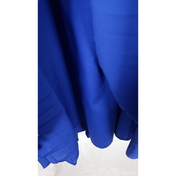Nanette Lepore Dress Pleated Sleeveless 6 Smocked Waist Midi Royal Blue Lined - Picture 6 of 8
